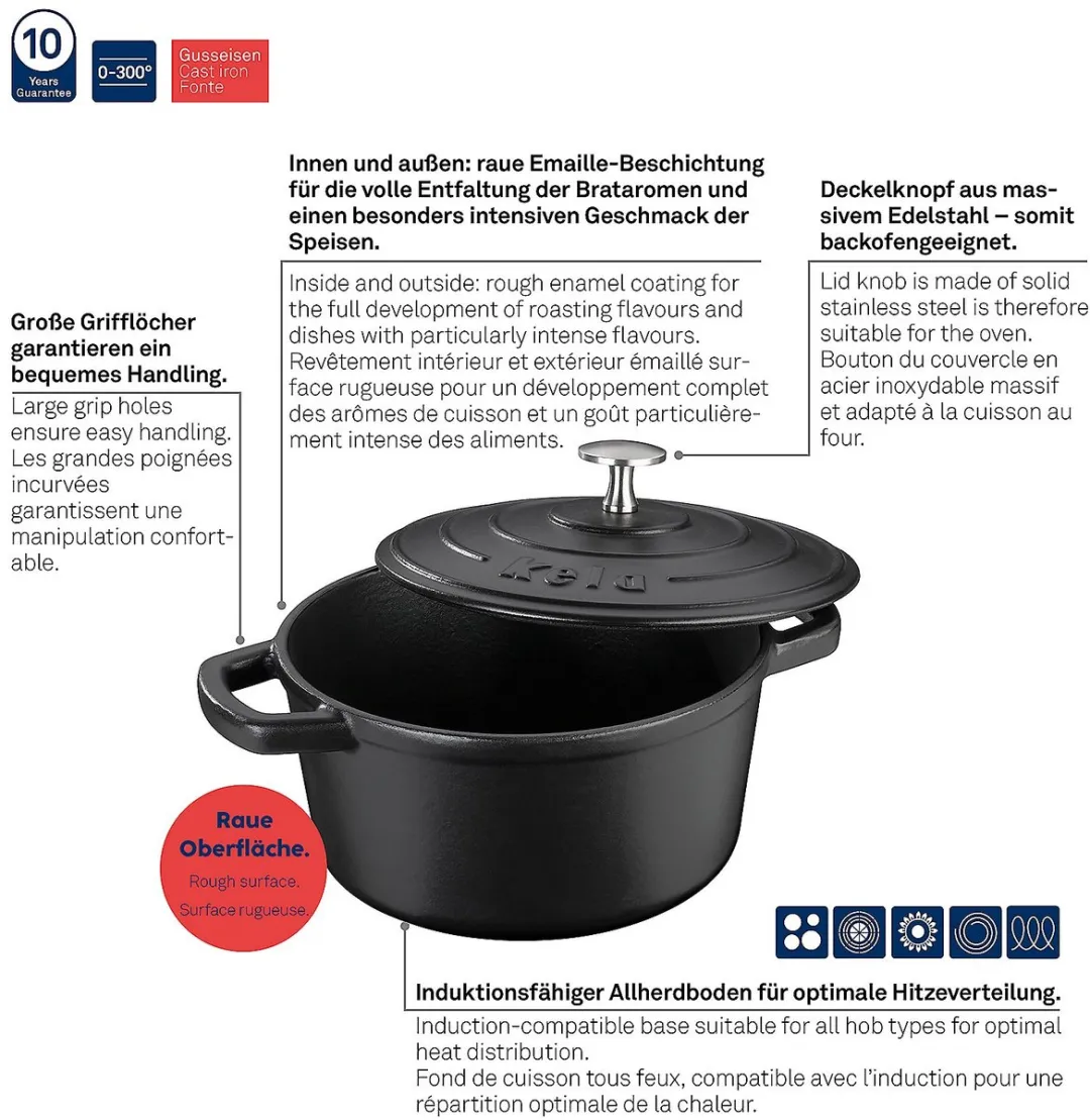 Kela Gietijzeren Braadpan 21cm - 2L - Zwart - afbeelding 6 van 6