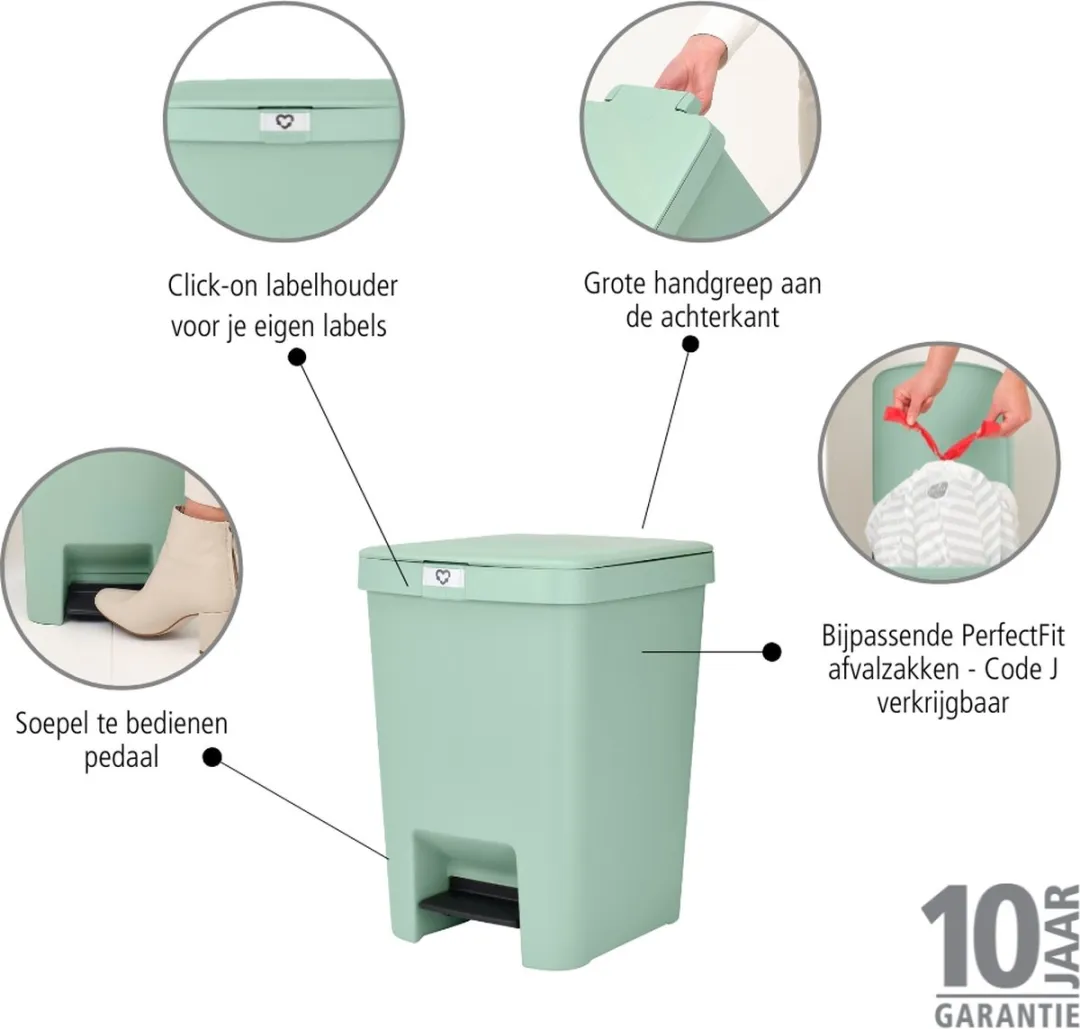 Brabantia StepUp Pedaalemmer 25L - Jade Green - afbeelding 6 van 6