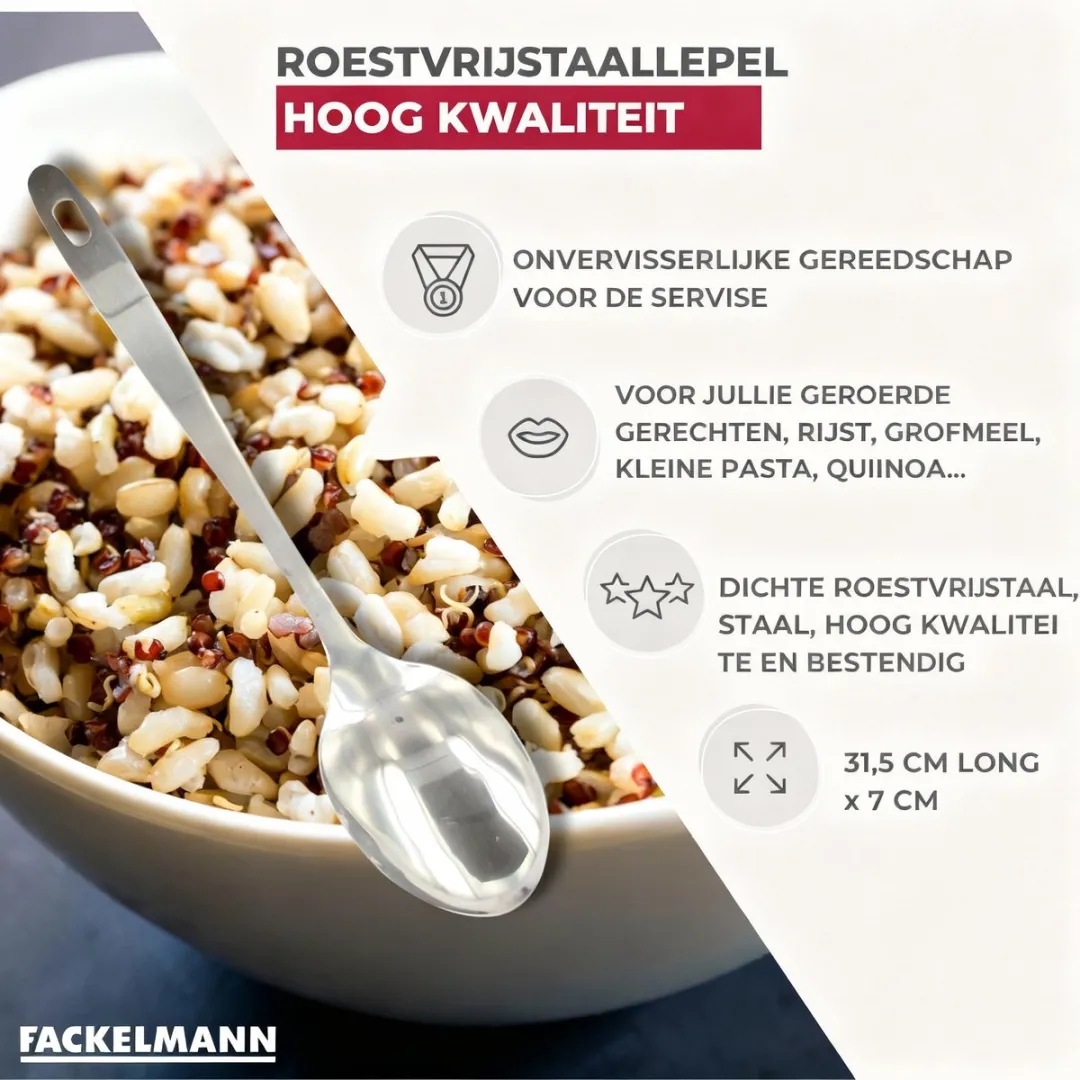 Fackelmann Opscheplepel 40693 - Roestvrij staal - 31,5x7cm