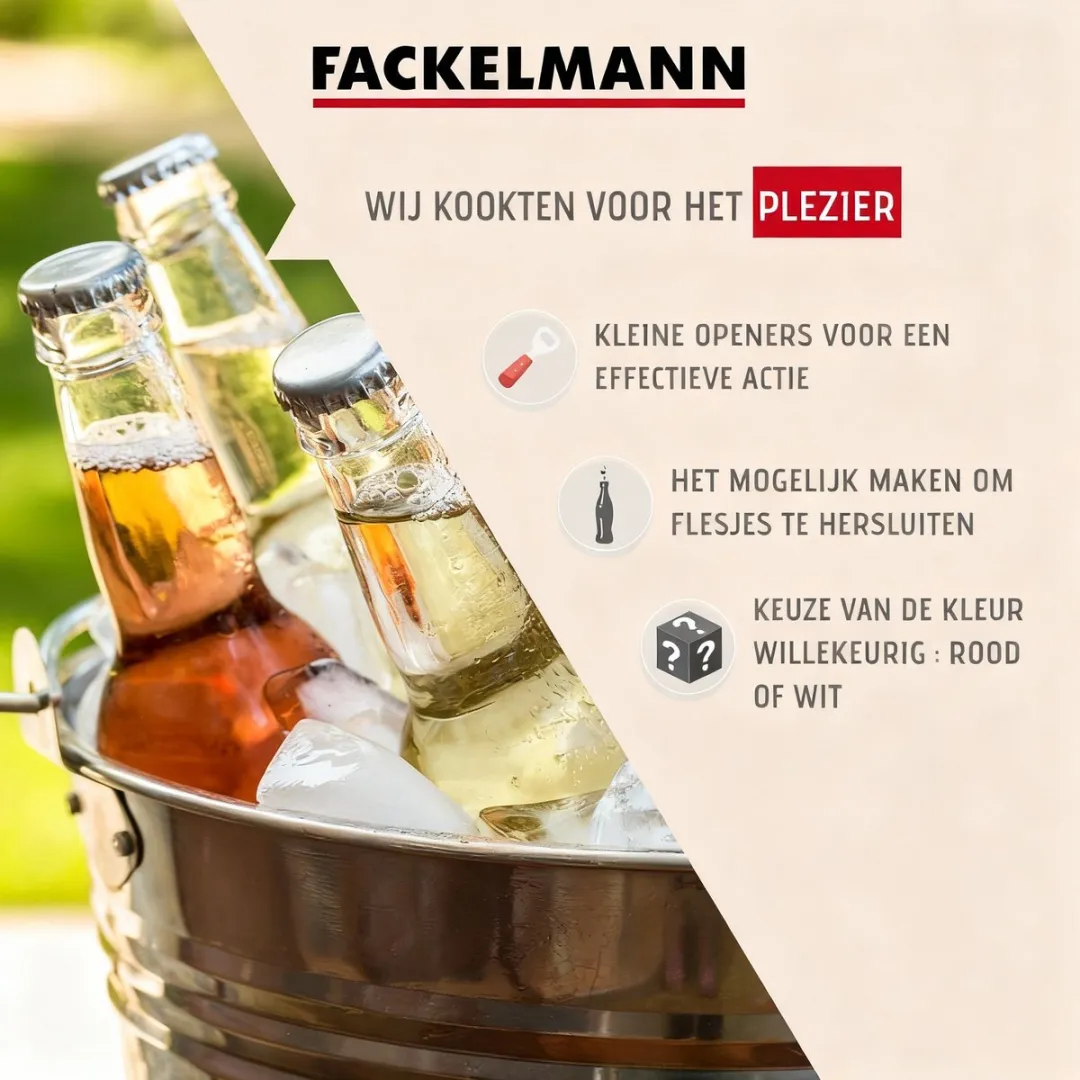 Fackelmann 49975 Bieropener & Flesstopper - Rood/Wit