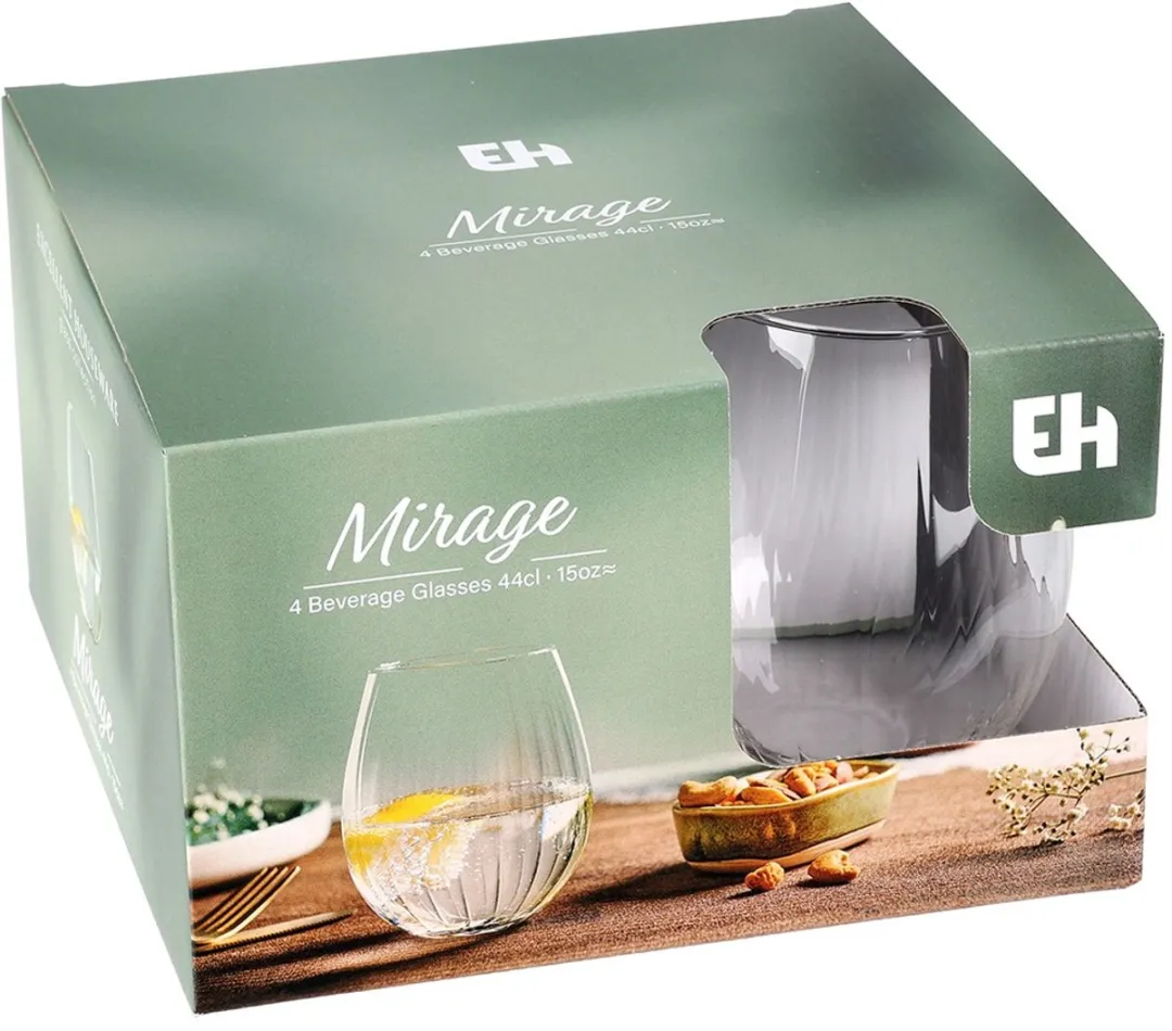Excellent Houseware Drinkglazen 400ml - 4 Stuks