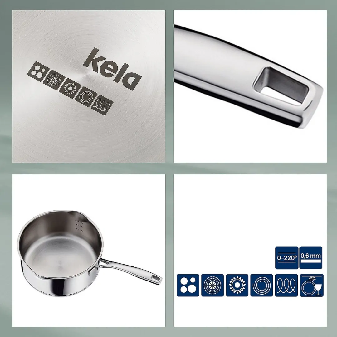Kela Steelpan RVS 0,6L - 12cm - Zilver
