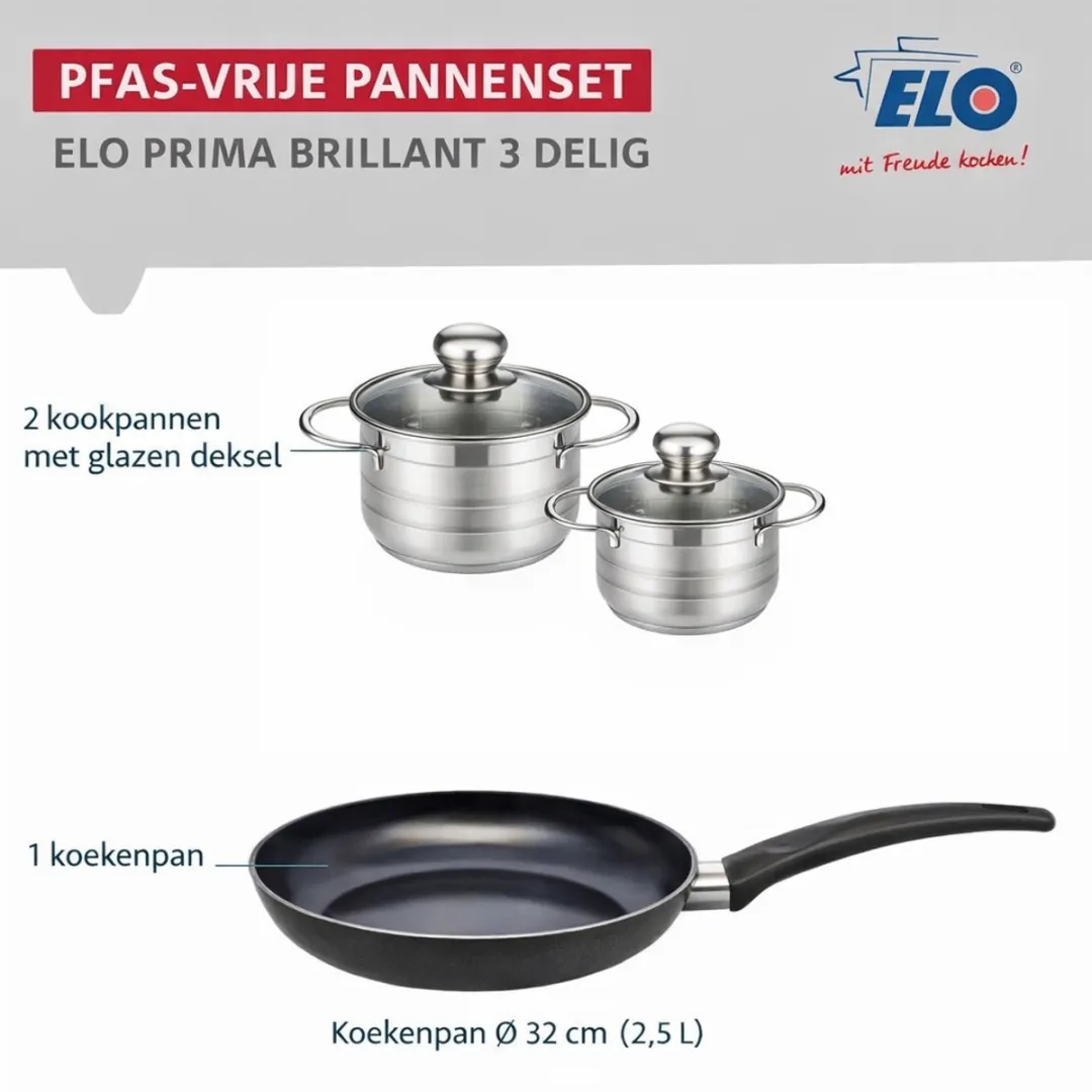 Fackelmann Elo 9719650 Keukengerei Set - 3-delig - 32/24/12cm - Roestvrij staal