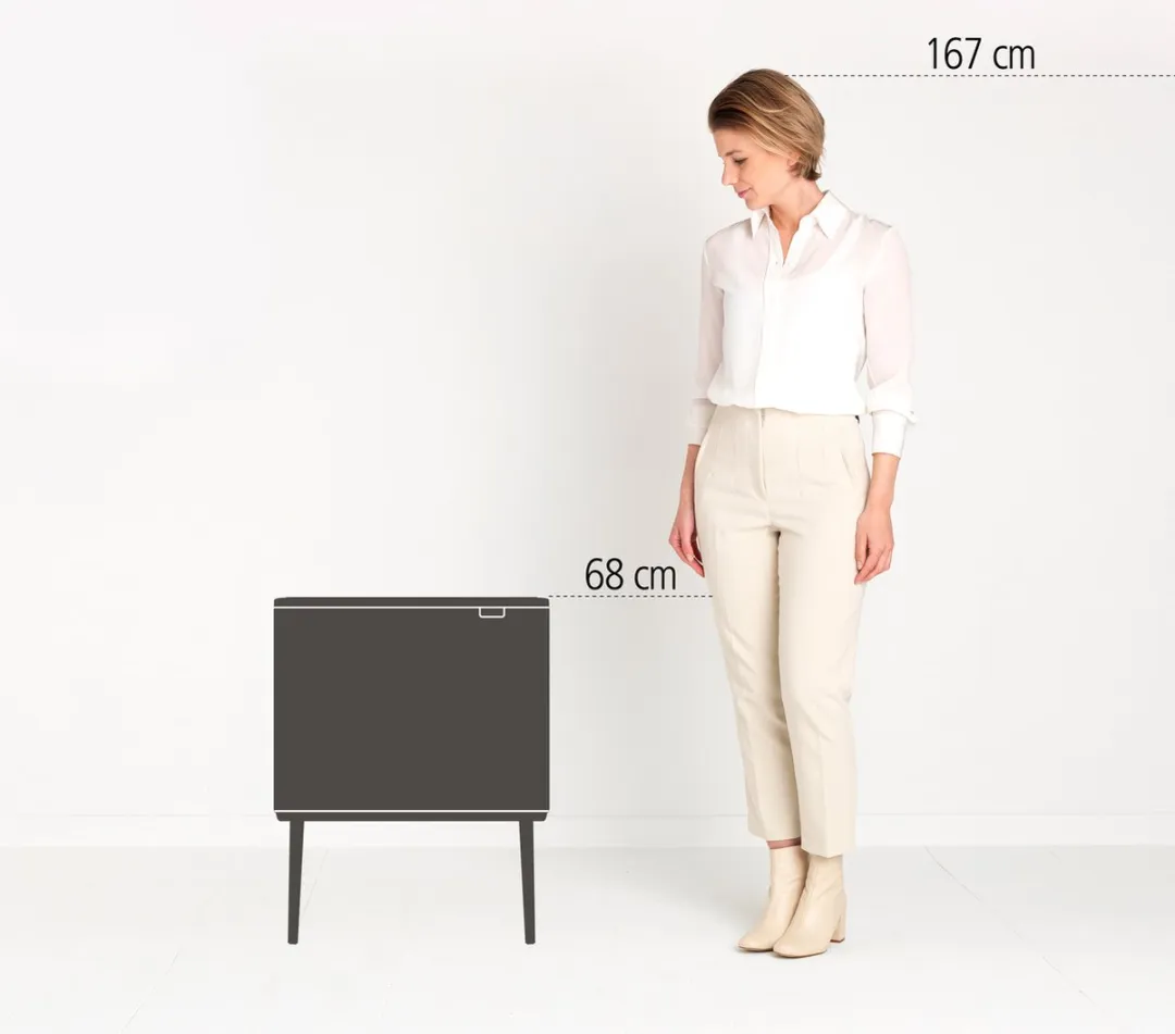 Brabantia Bo Touch Bin Prullenbak 34L - 2 Vakken - Platinum