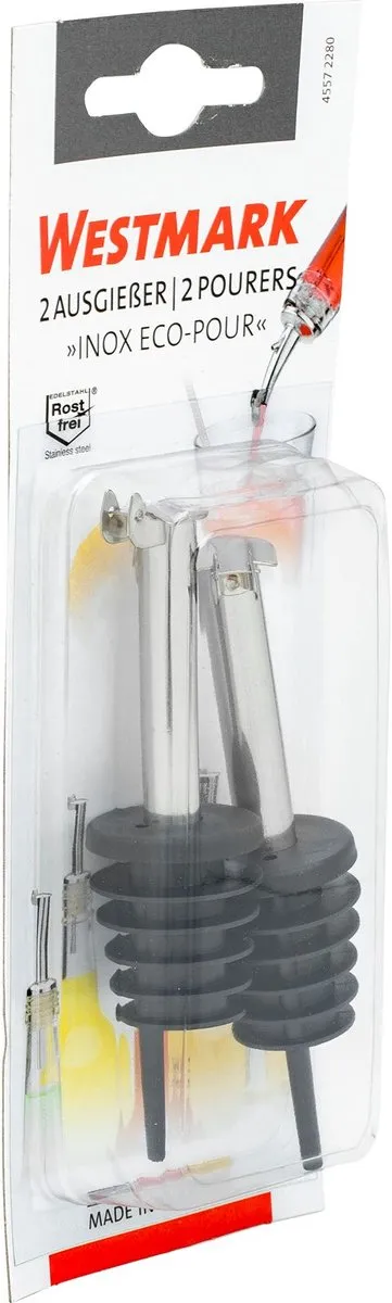 Westmark Inox Eco-Pour 2 Spirits/Oil Schenker - 2 Stuks - Zwart/Zilver - afbeelding 6 van 6