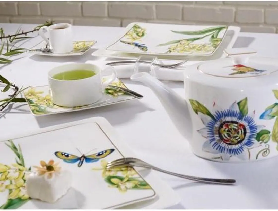 Villeroy & Boch Amazonia Ontbijtbord 23x23cm - Groen/Wit/Geel
