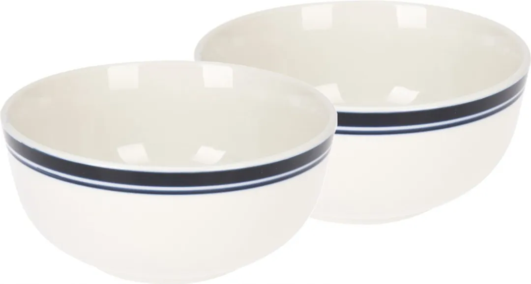 Excellent Houseware Soepkommen Bologna - 6 Stuks - Ø13cm - Wit/Blauw