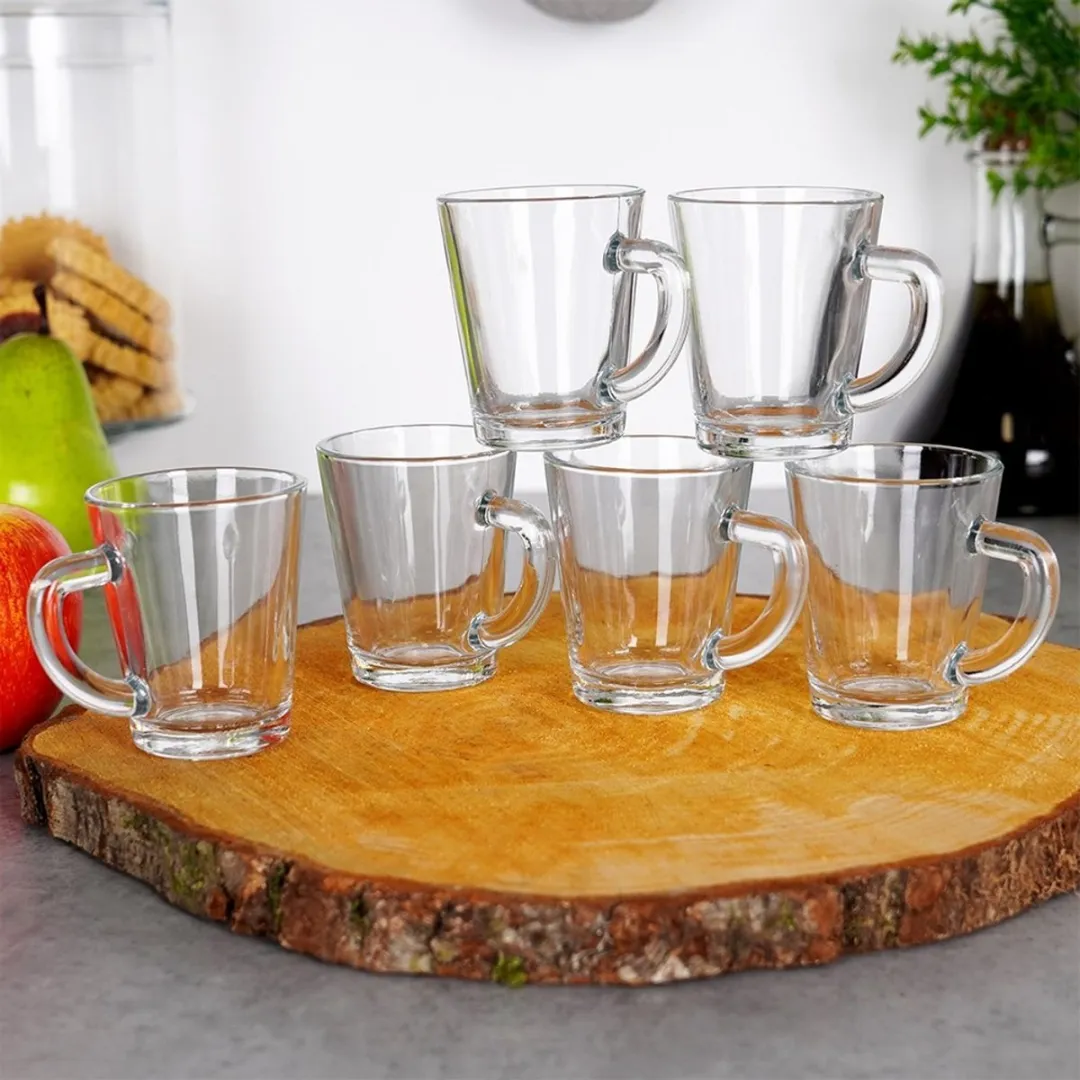 Excellent Houseware Espresso Kopjes 70ml - 6 Stuks - Transparant