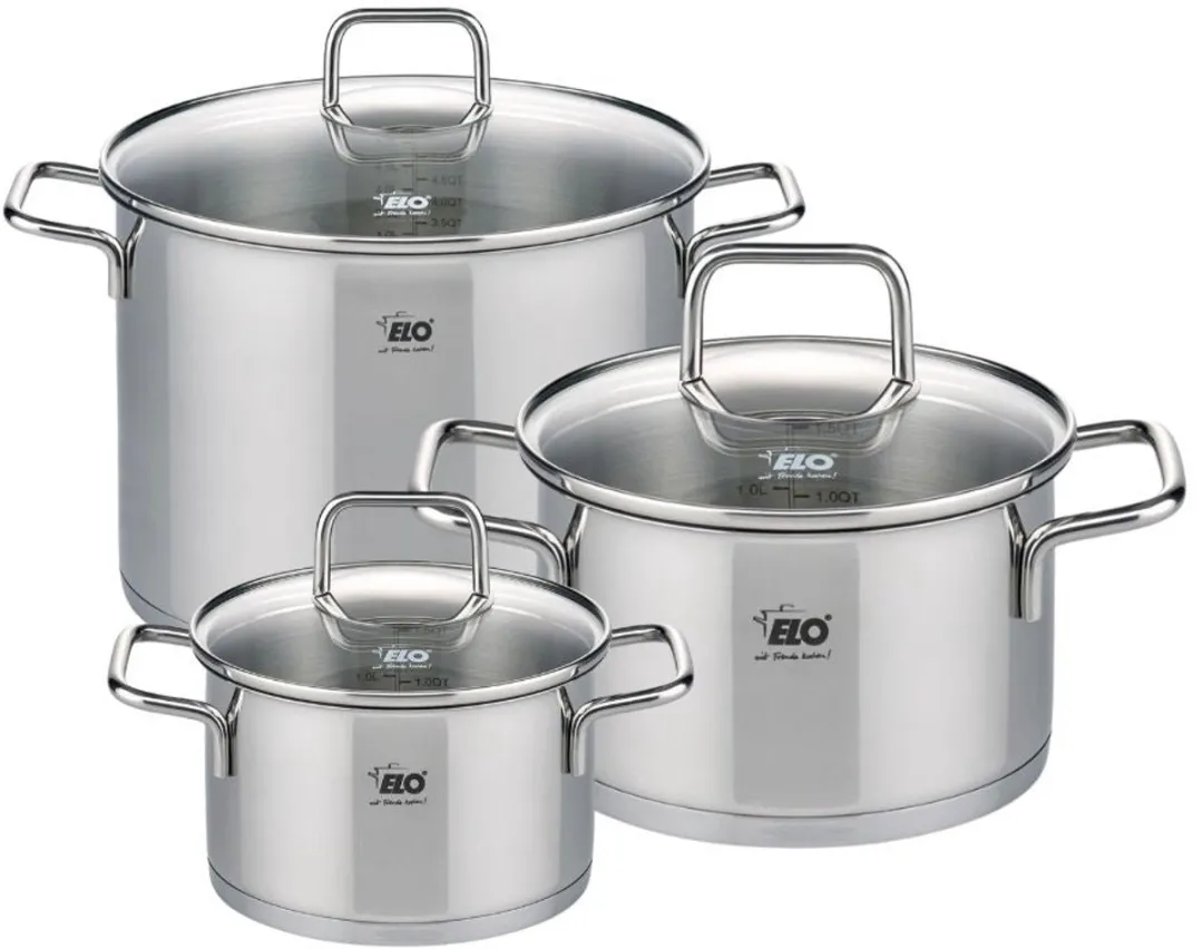 Fackelmann Elo 9999950 Braadpanset 3-delig - 16/20/26cm Roestvrijstaal