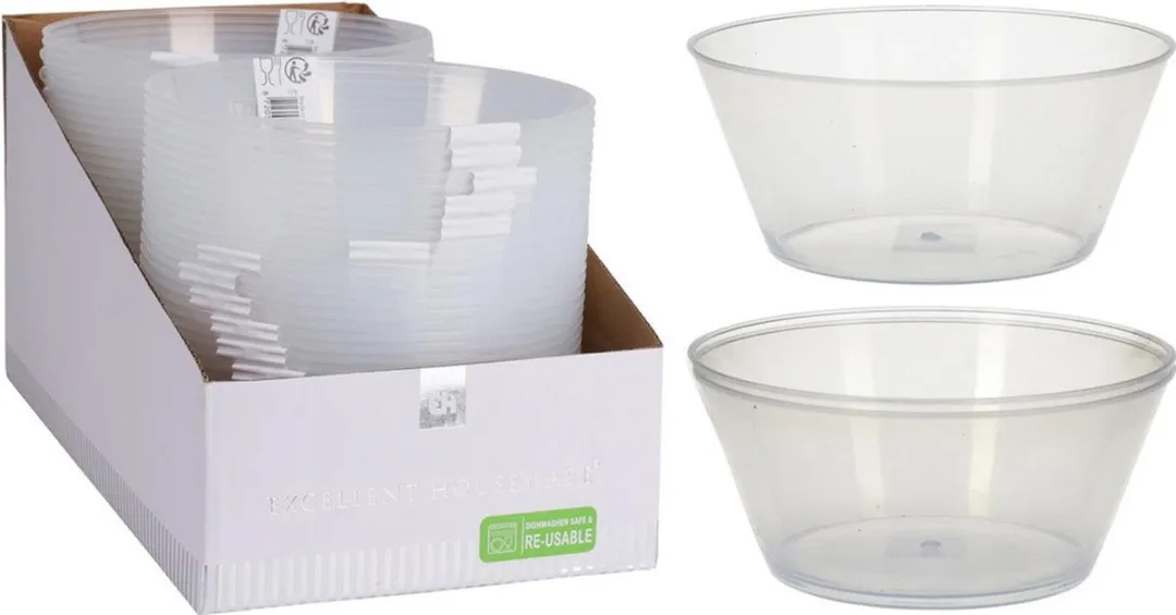Excellent Houseware Schaal/Kom 6 Stuks - Transparant