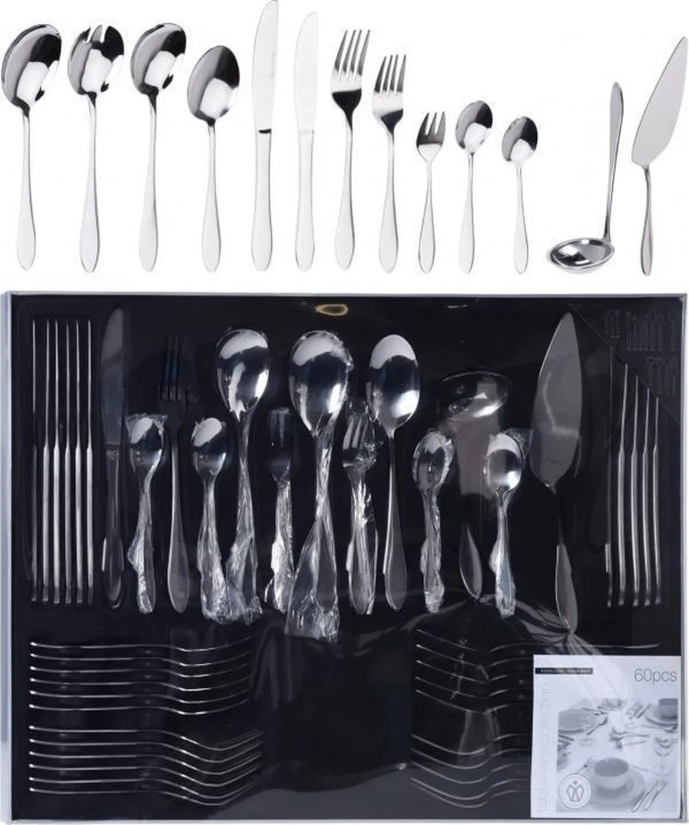 Excellent Houseware Romarino Bestekset 60-delig - RVS - afbeelding 6 van 6