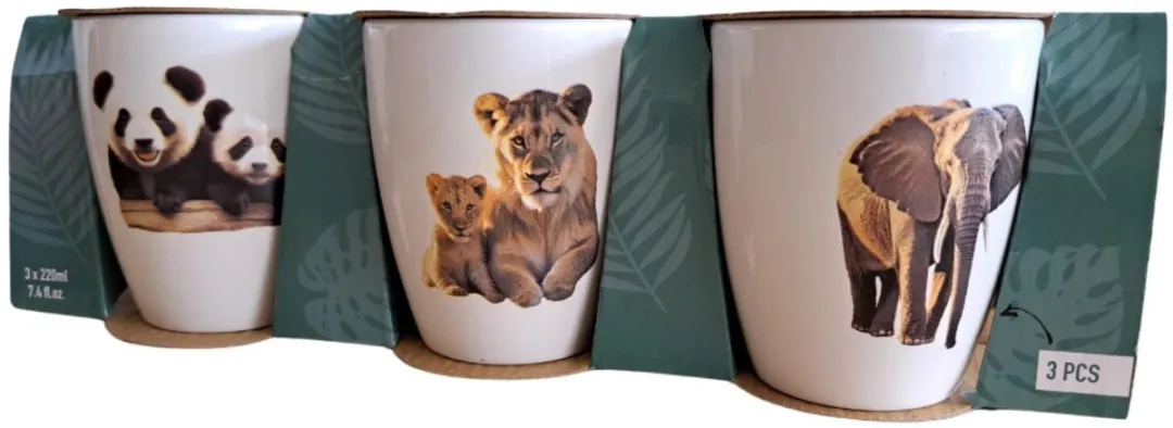 Excellent Houseware Mokje Jungle 220ml - 3 Stuks - afbeelding 2 van 3