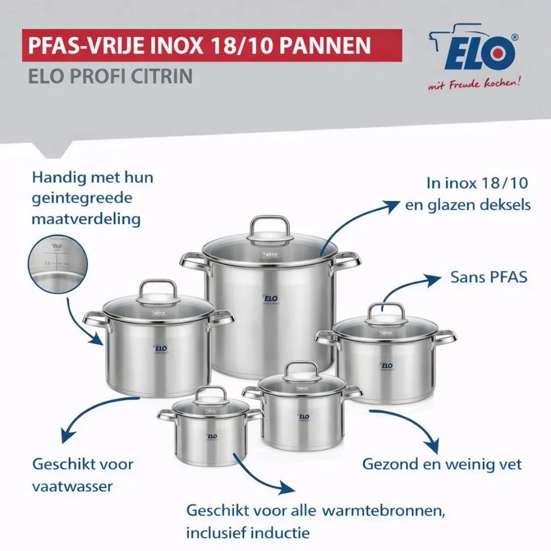 Fackelmann Elo Profi Keukengerei Set 3-delig - 24/32cm + 12cm - Inductie - Roestvrij staal - afbeelding 6 van 6
