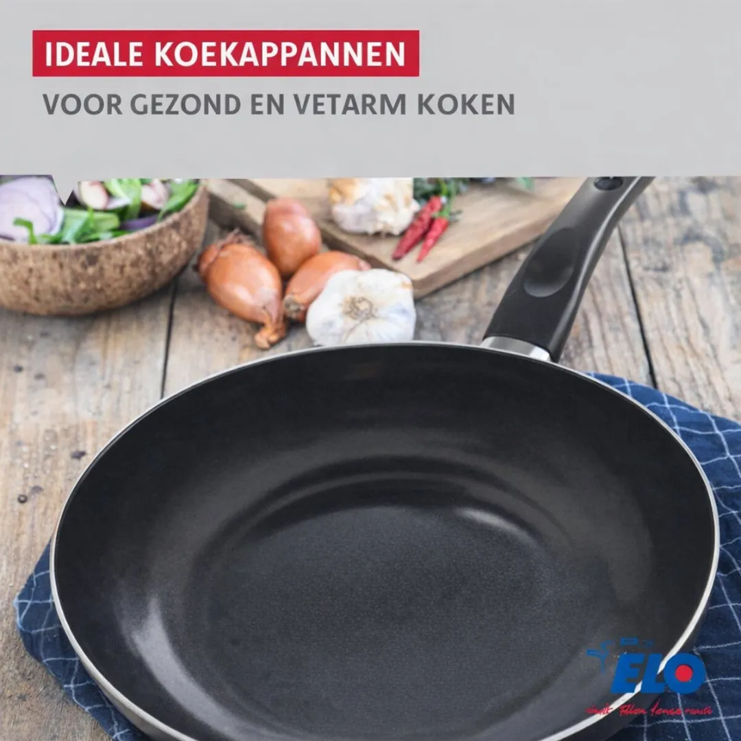 Fackelmann Elo 9806850 Pannenset Aluminium - 24cm - Transparant/Zwart