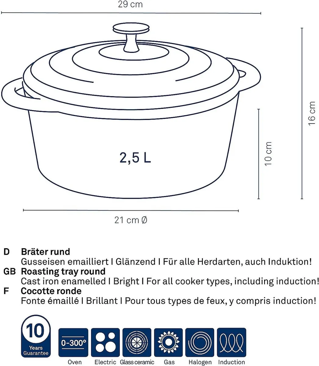 Kela Gietijzeren Braadpan 21cm - 2L - Rood