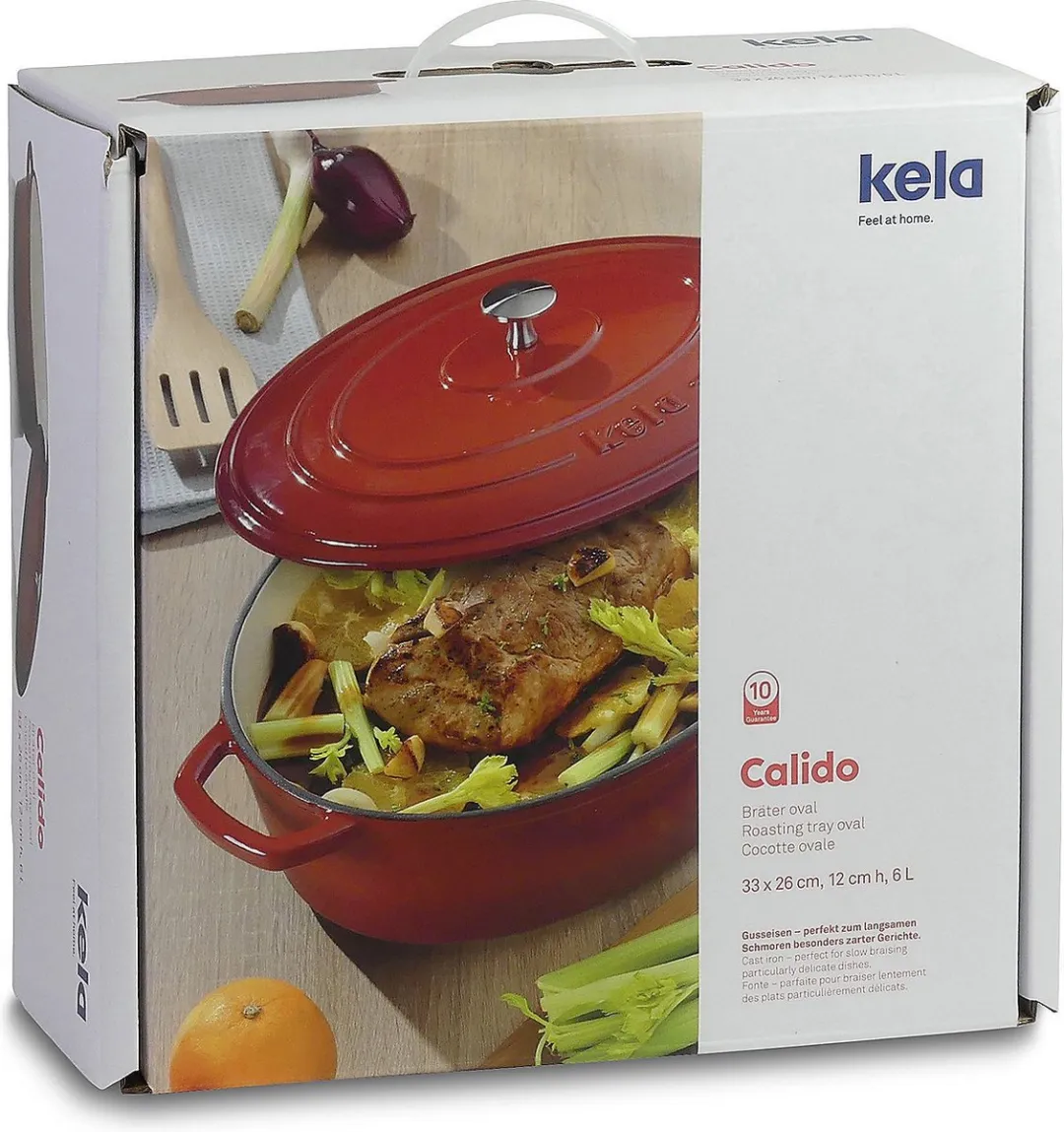 Kela Gietijzeren Braadpan 21cm - 2L - Rood