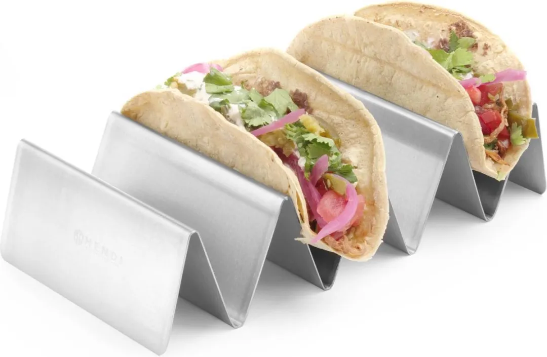 HENDI 429457 Taco Houder - 4 Vakken - Roestvrij Staal