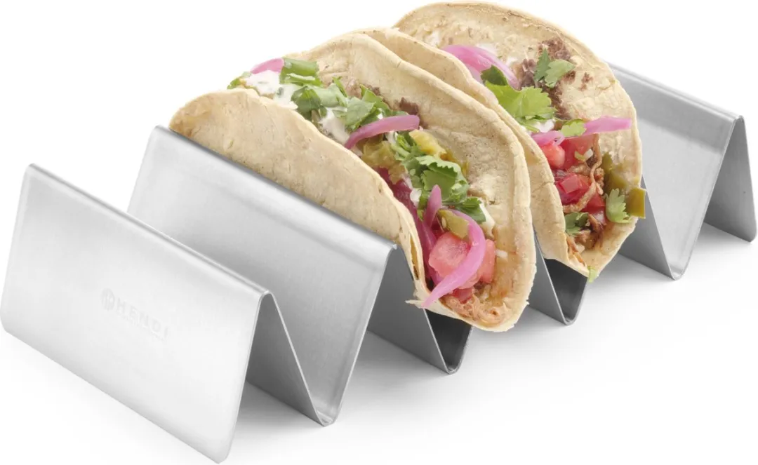 HENDI 429457 Taco Houder - 4 Vakken - Roestvrij Staal