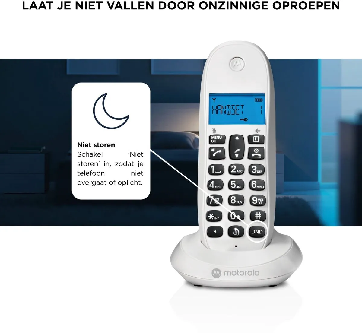 Motorola C1001CBW+ DECT Telefoon - Wit - afbeelding 6 van 6
