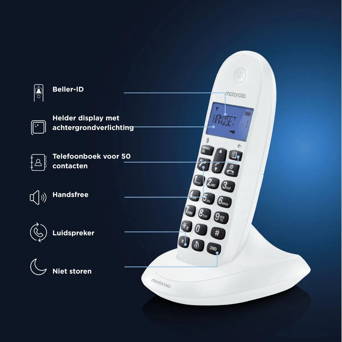 Motorola C1001CBW+ DECT Telefoon - Wit