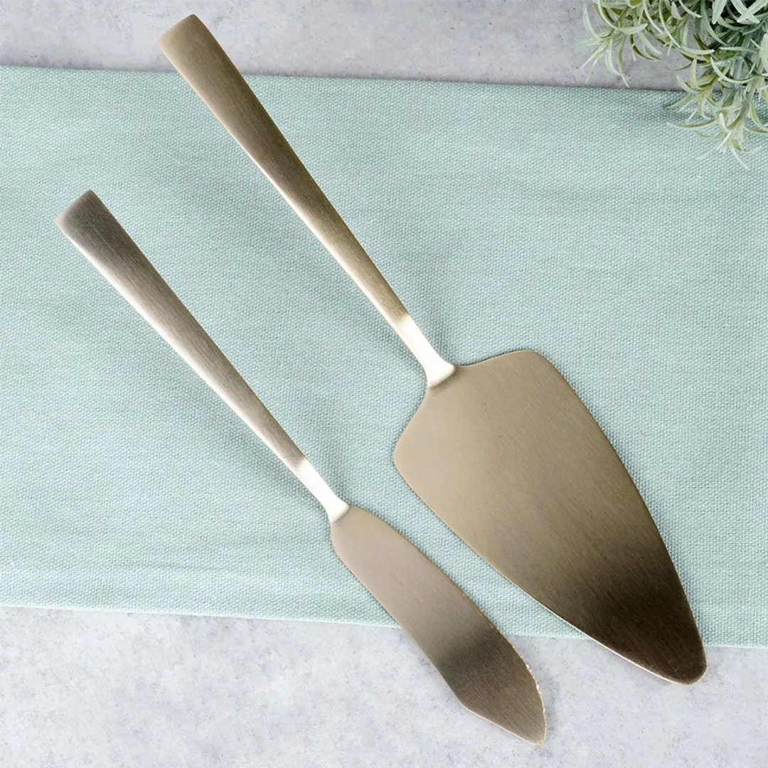 Excellent Houseware Taartschep & Snijmes - 2 Stuks - Goud - afbeelding 6 van 6
