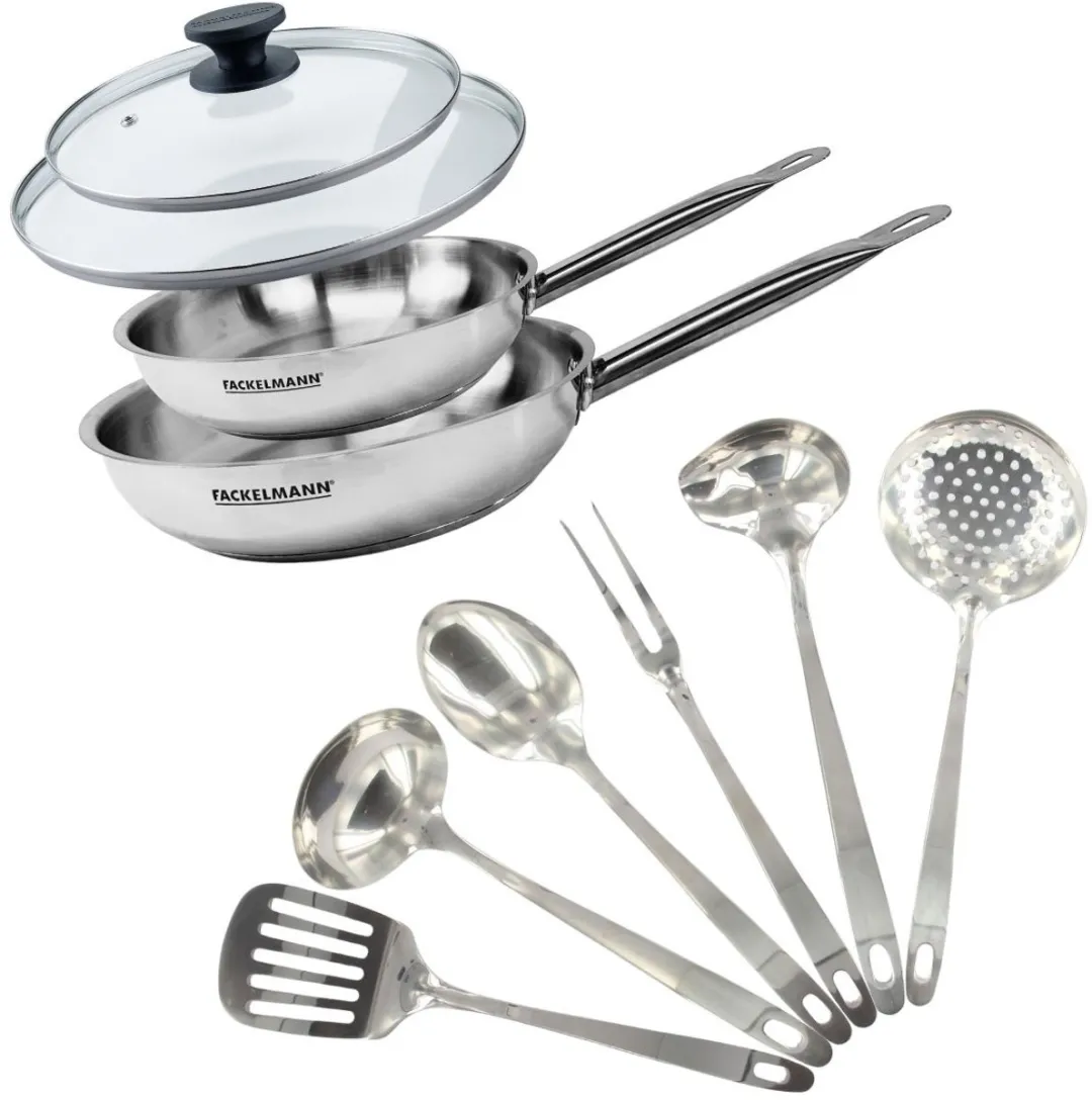 Fackelmann 9440450 Set Pannen 24cm & 28cm - Roestvrijstaal - 2 Stuks