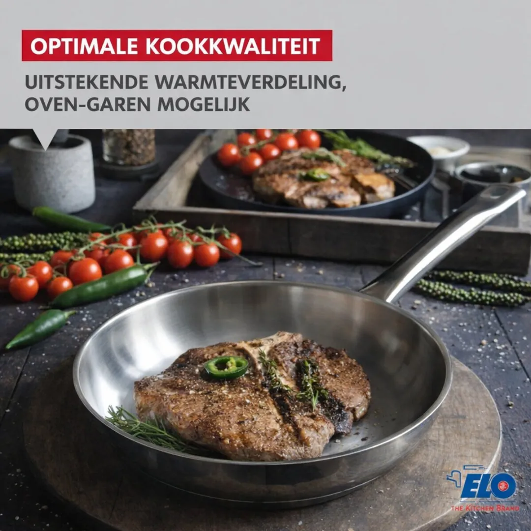 Fackelmann Elo Profi Keukenset 4-delig - 24/28cm & 20/26cm Staal - Inductie