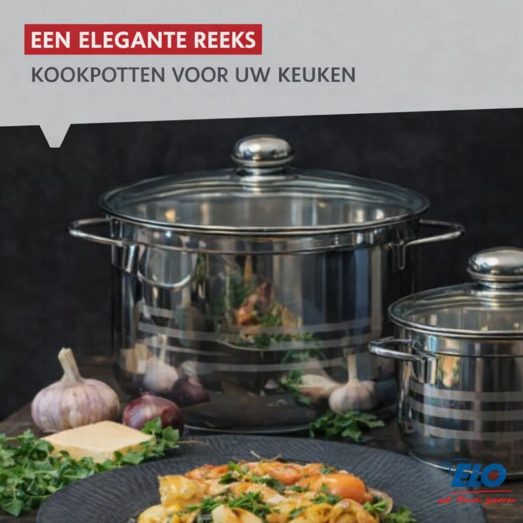Fackelmann Elo 2222026 Kookpan 20cm - RVS met Glasdeksel