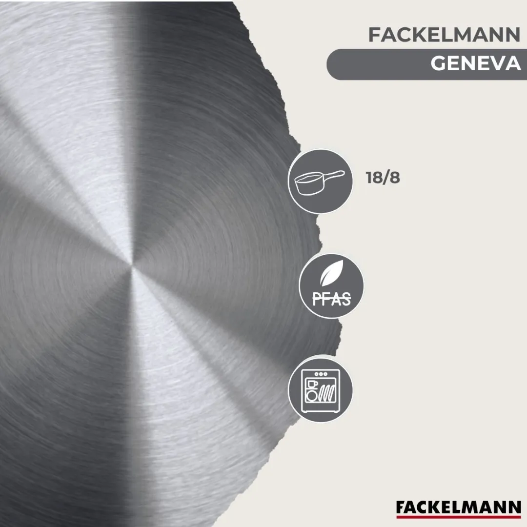 Fackelmann 9356650B88 Kookset - 3 Pannen 20/24/28cm + 3 Potten 16/20/24cm - Roestvrij staal