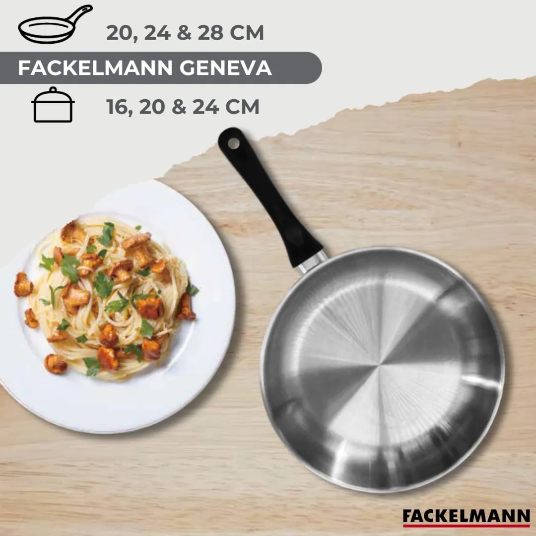 Fackelmann 9356650B88 Kookset - 3 Pannen 20/24/28cm + 3 Potten 16/20/24cm - Roestvrij staal
