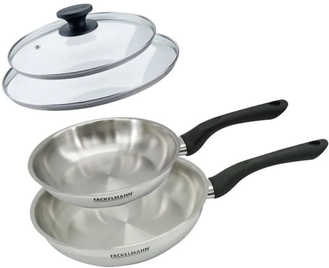 Fackelmann 9441850 Set Roestvrijstalen Pannen 20cm & 24cm