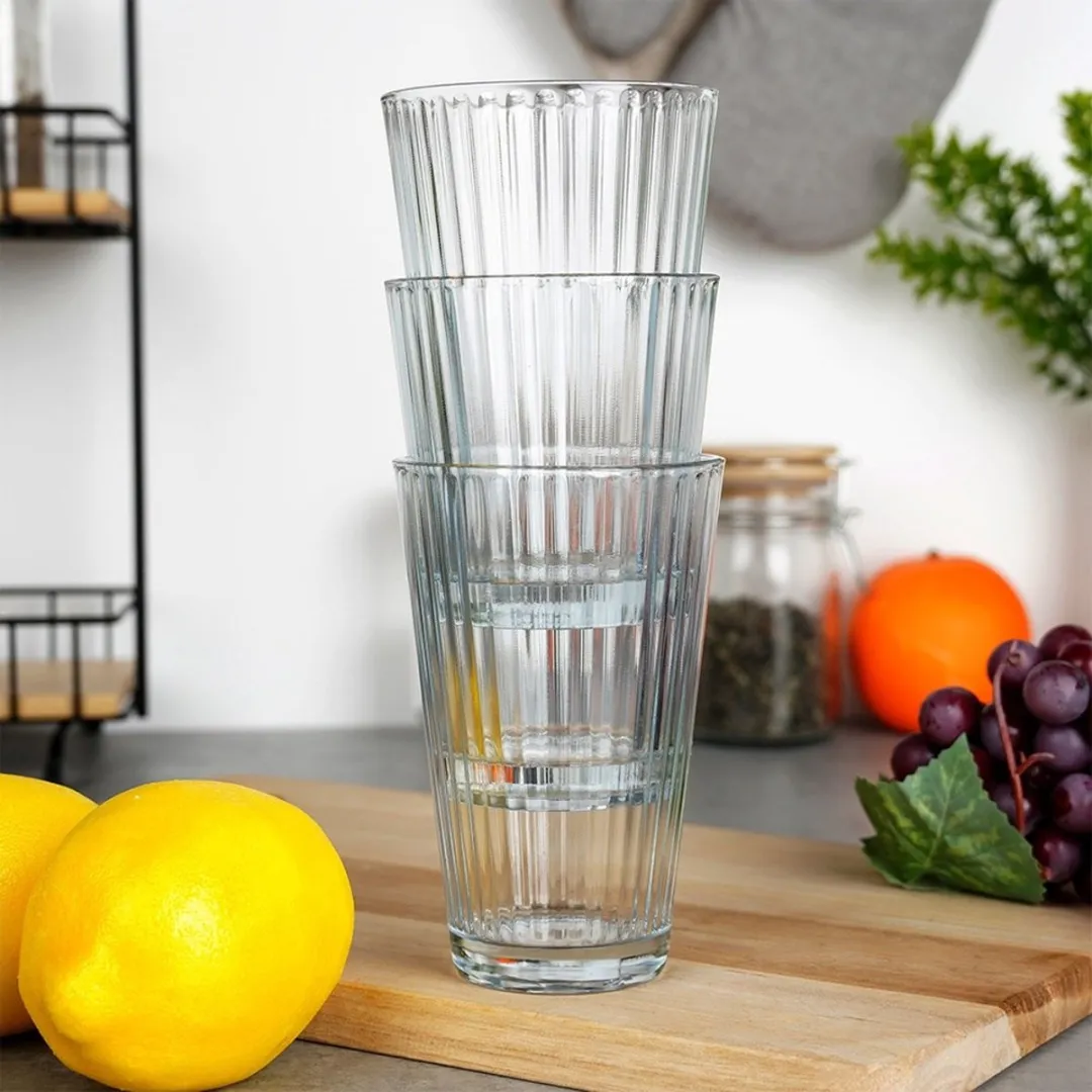 Excellent Houseware Drinkglazenset 300ml - 3 Stuks Transparant - afbeelding 6 van 6