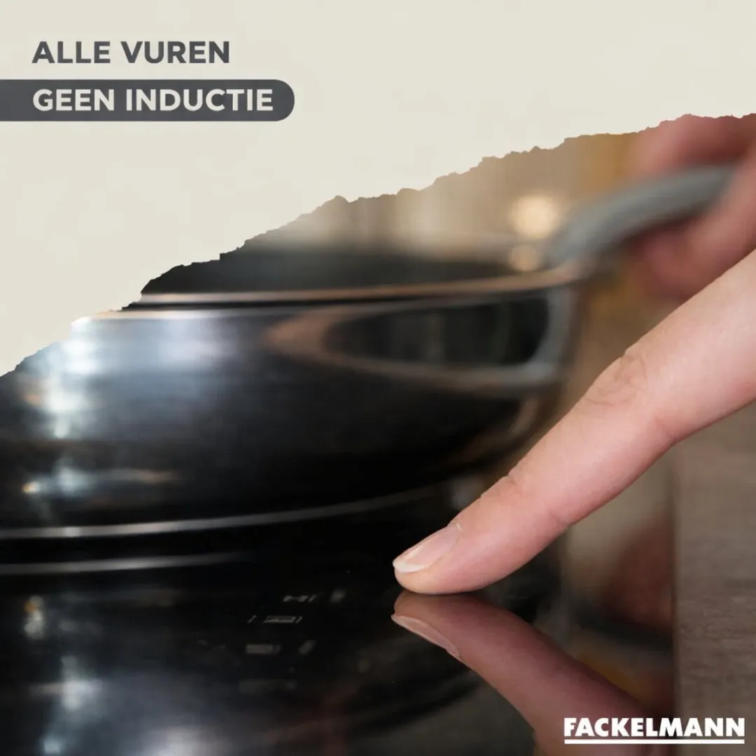 Fackelmann 9445350 Kookpan 20cm - Roestvrij staal & Zwart - Glas deksel