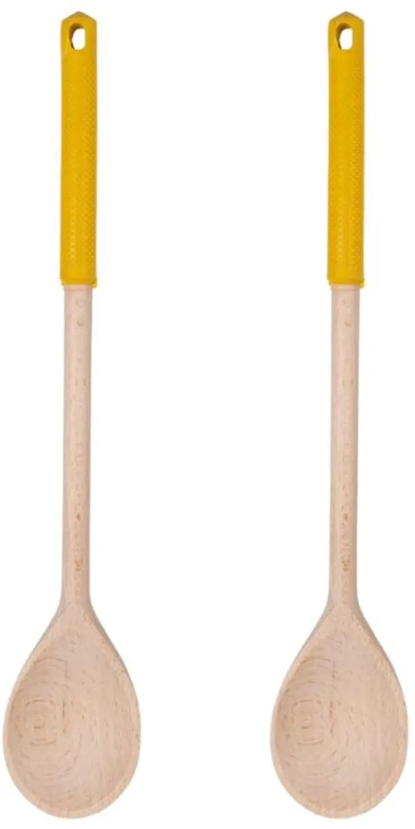 Fackelmann Houten Lepels met Siliconen Steel 32cm