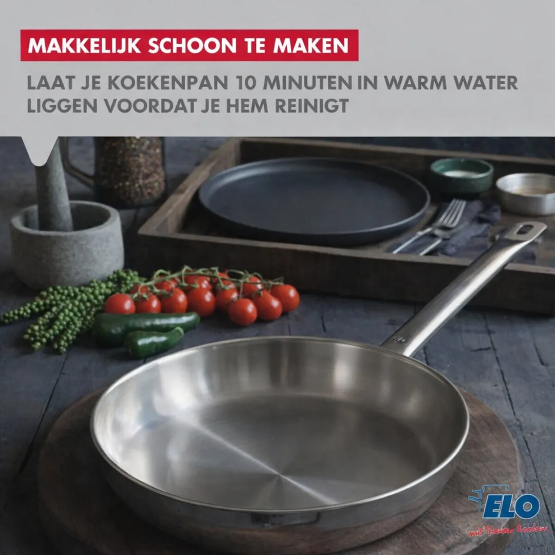 Fackelmann Elo Profi Keukengerei Set 7-delig - 2 Bakpannen 24/28cm + 5 Steelpannen 12-26cm - Roestvrij staal