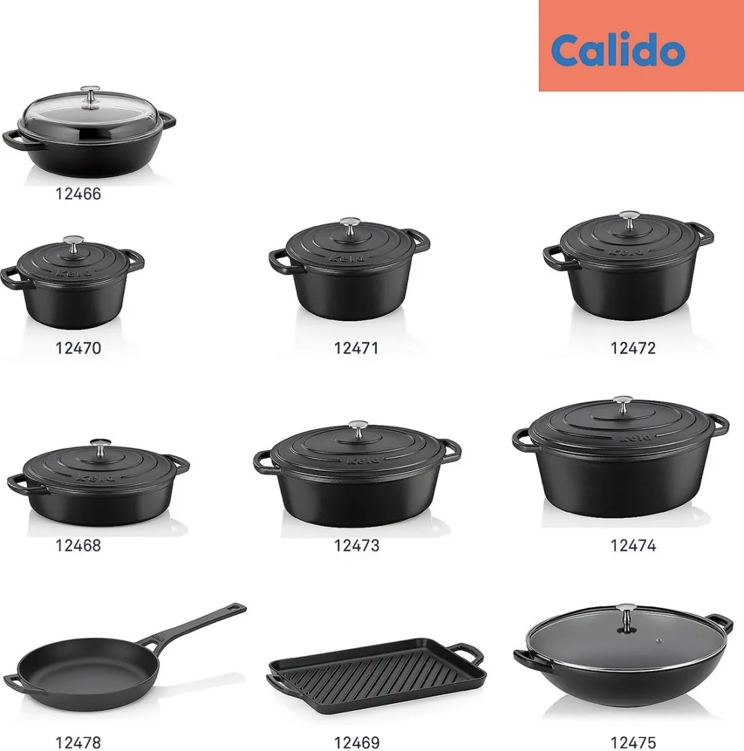 Kela Calido Stoofpan 3.8L - Ø28cm Gietijzer Zwart