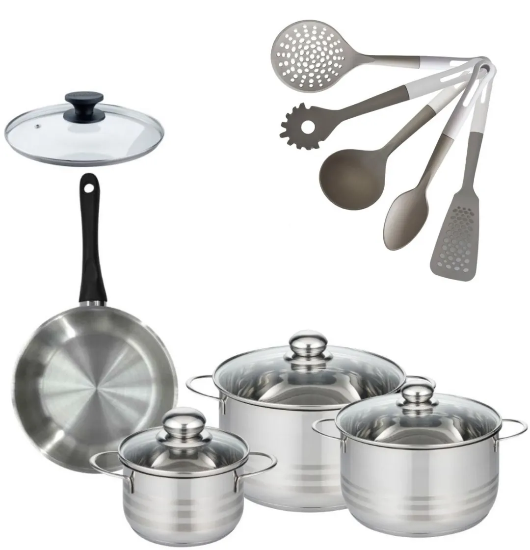 Fackelmann Geneva Roestvrijstalen Koekenpan & Kookpannen Set 16/20/24cm