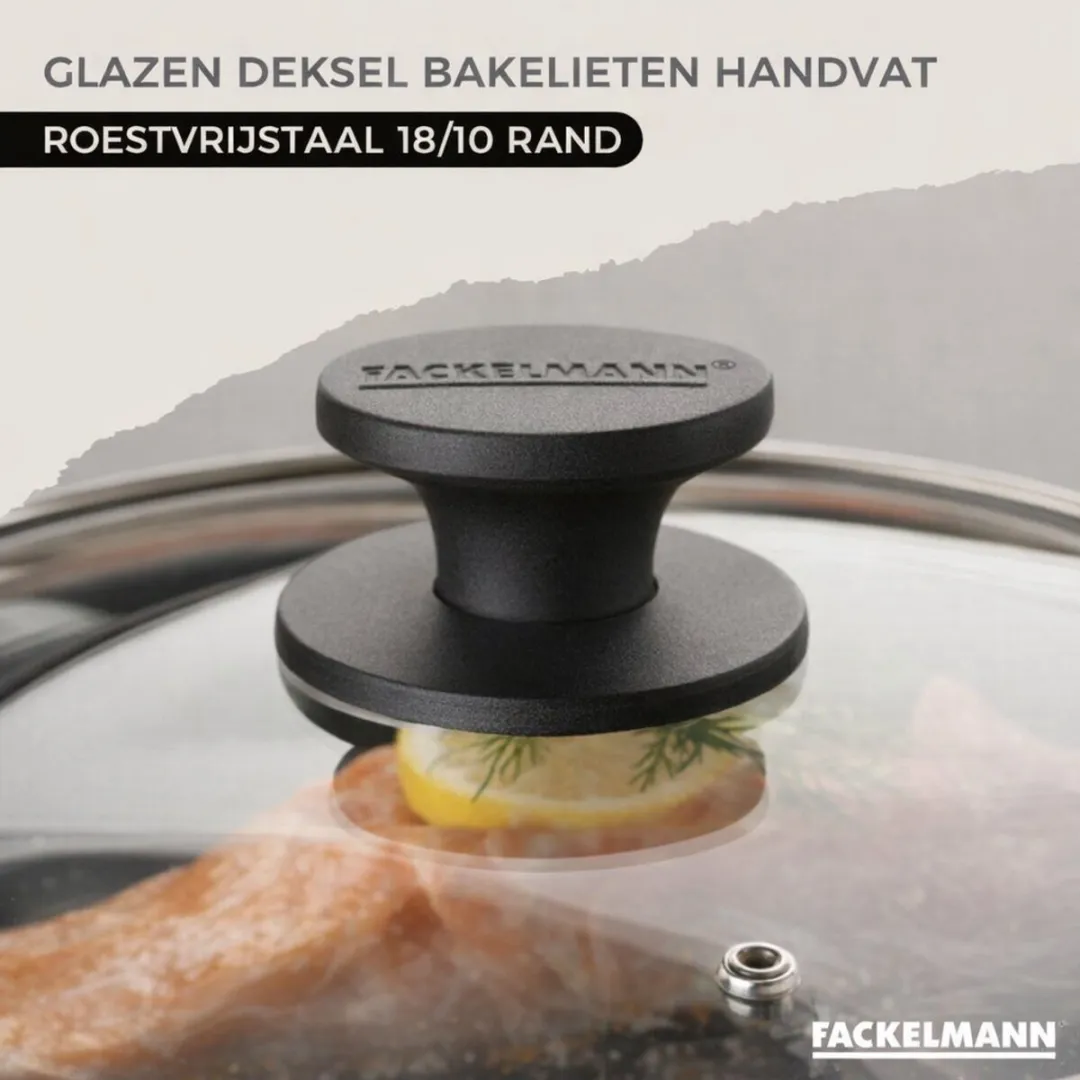 Fackelmann Geneva Roestvrijstalen Koekenpan & Kookpannen Set 16/20/24cm - 6 Stuks