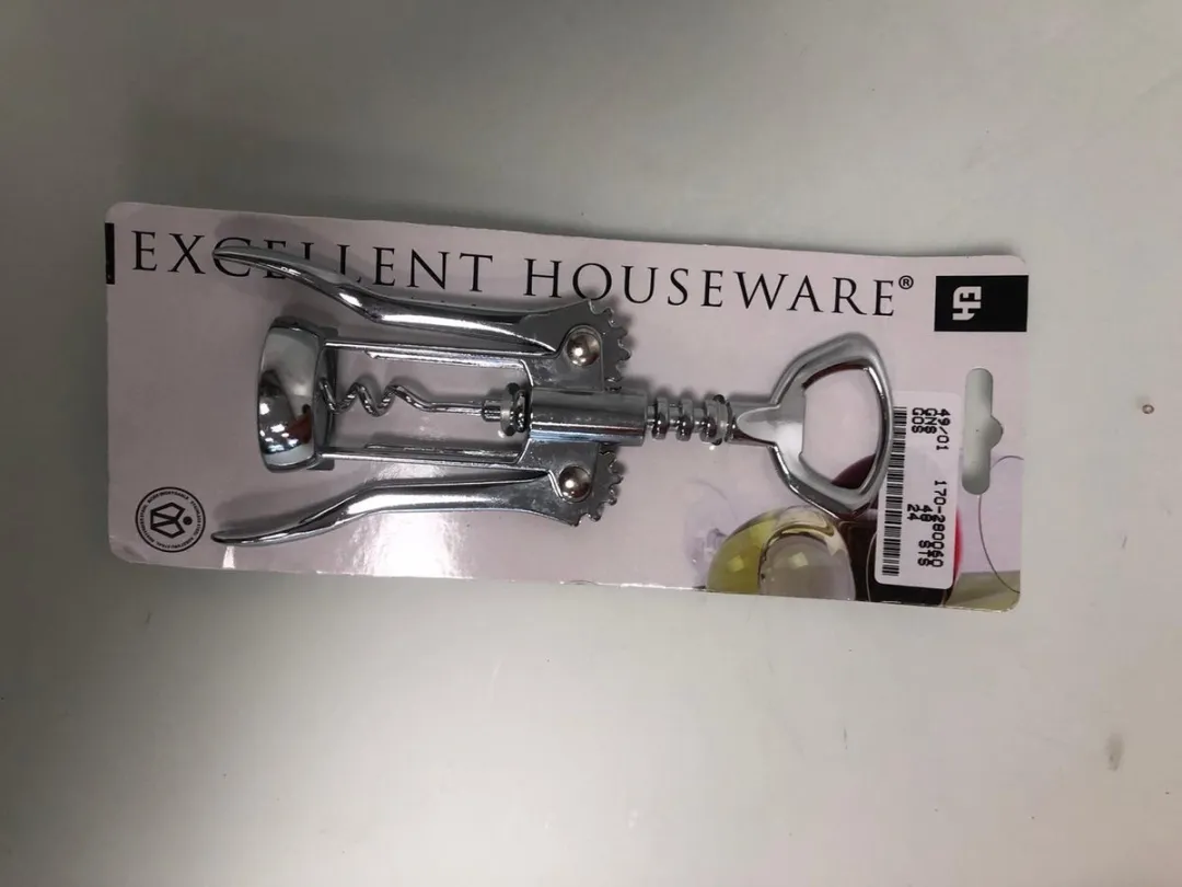 Excellent Houseware Stalen Kurkentrekker 17cm - Zilver