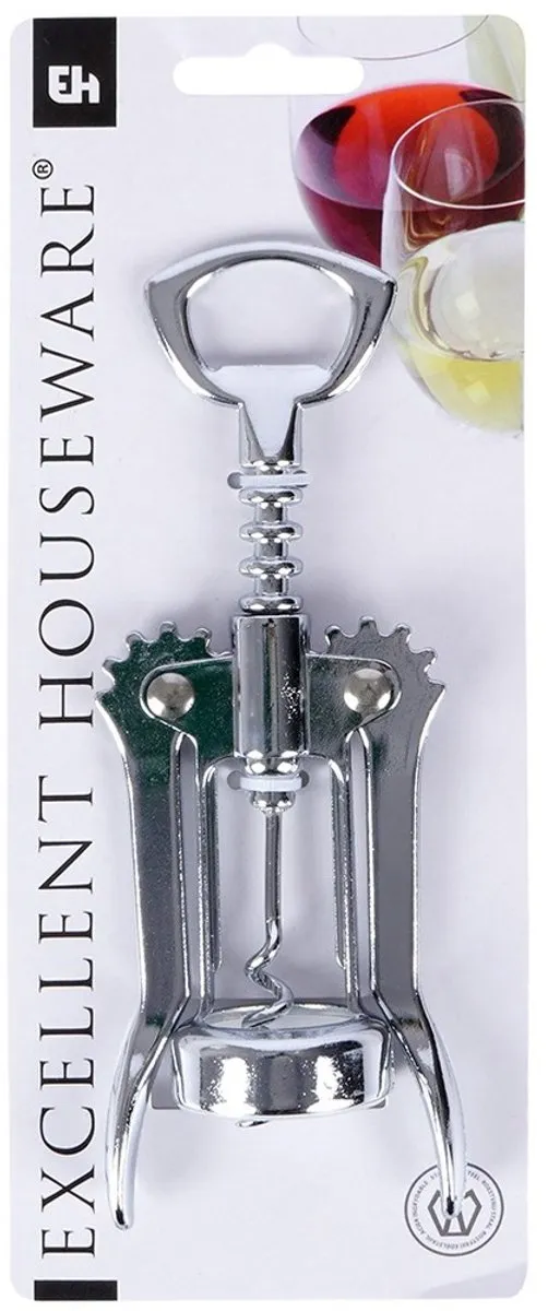 Excellent Houseware Stalen Kurkentrekker 17cm - Zilver