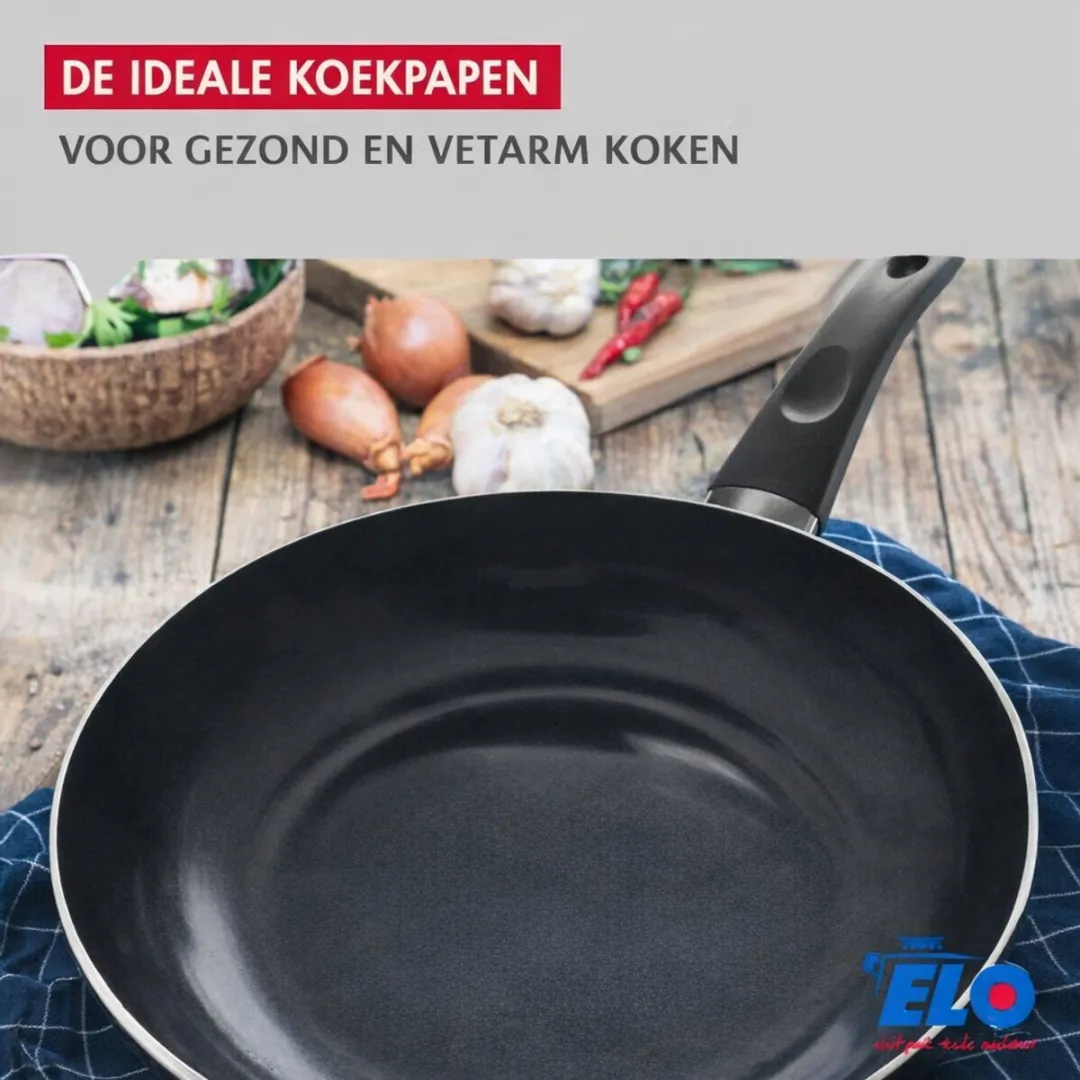 Fackelmann Elo Prima Keukengerei Set 6-delig - 2 Bakpannen 20/24cm + 4 Steelpannen 12-20cm - Roestvrij staal
