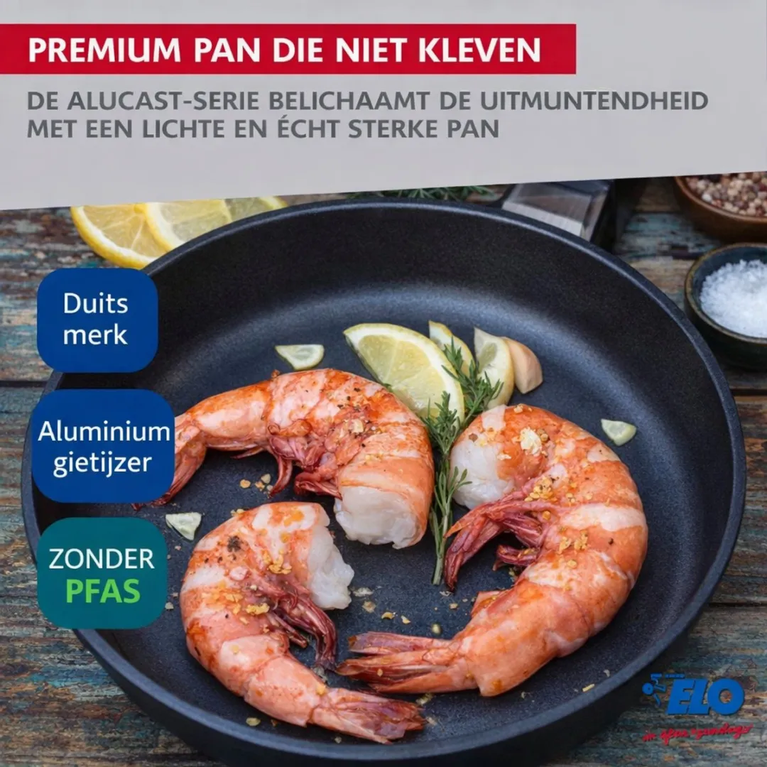 Fackelmann Elo 9907050 Koekenpan 32cm - Zwart Glasdeksel