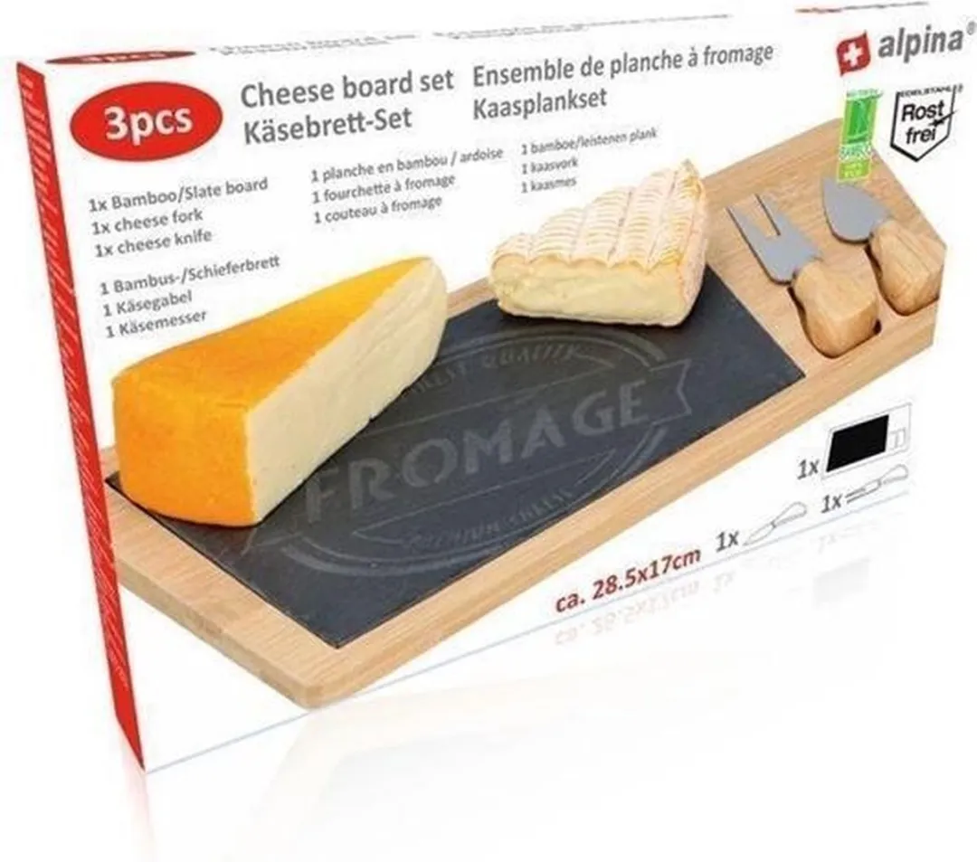 Alpina Kaasplankset 3-delig 28,5x17cm - Bruin