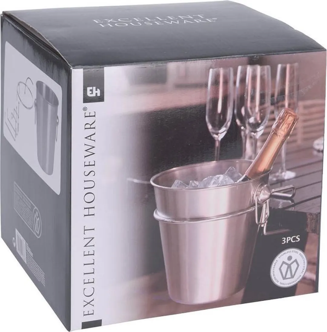 Excellent Houseware IJsemmer 3L RVS - 22x22cm - 3 Stuks