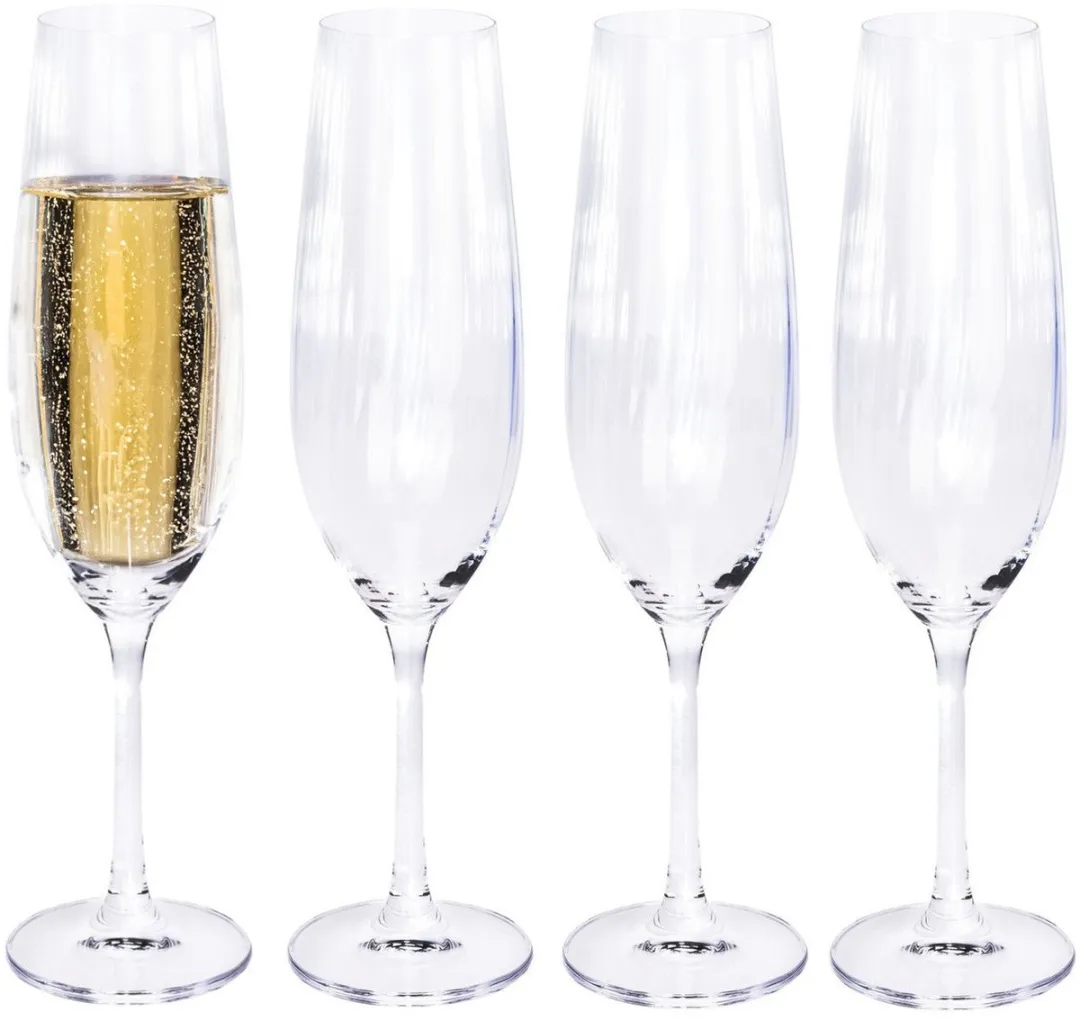 Excellent Houseware Champagneglazen Streep Dessins - 4 Stuks 260ml - afbeelding 6 van 6