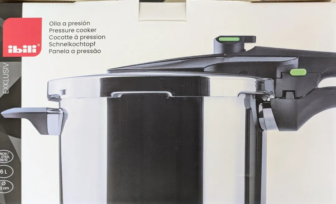 Ibili Snelkookpan 6L - Inox/Zwart/ Groen - 2 Stuks