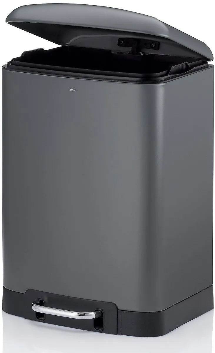 Afvalemmer, RVS, Antraciet, 12 L - Kela | Davino