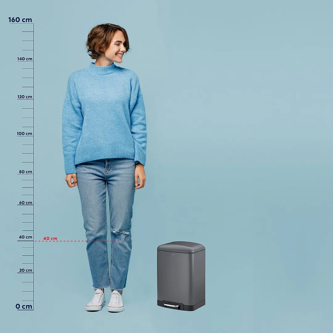 Afvalemmer, RVS, Antraciet, 12 L - Kela | Davino