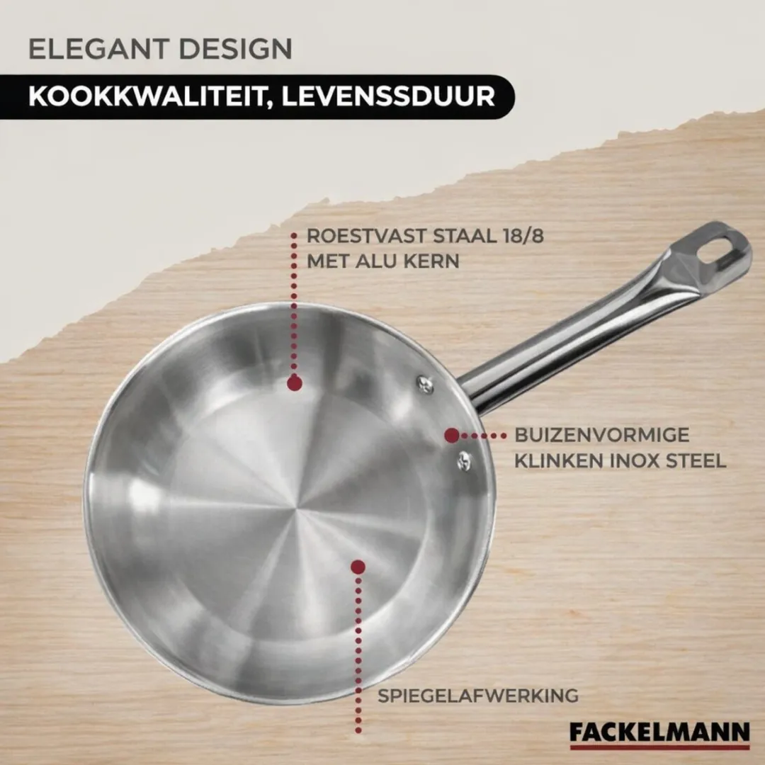 Fackelmann 9351650B88 Kookset - 5 Stuks Roestvrij Staal