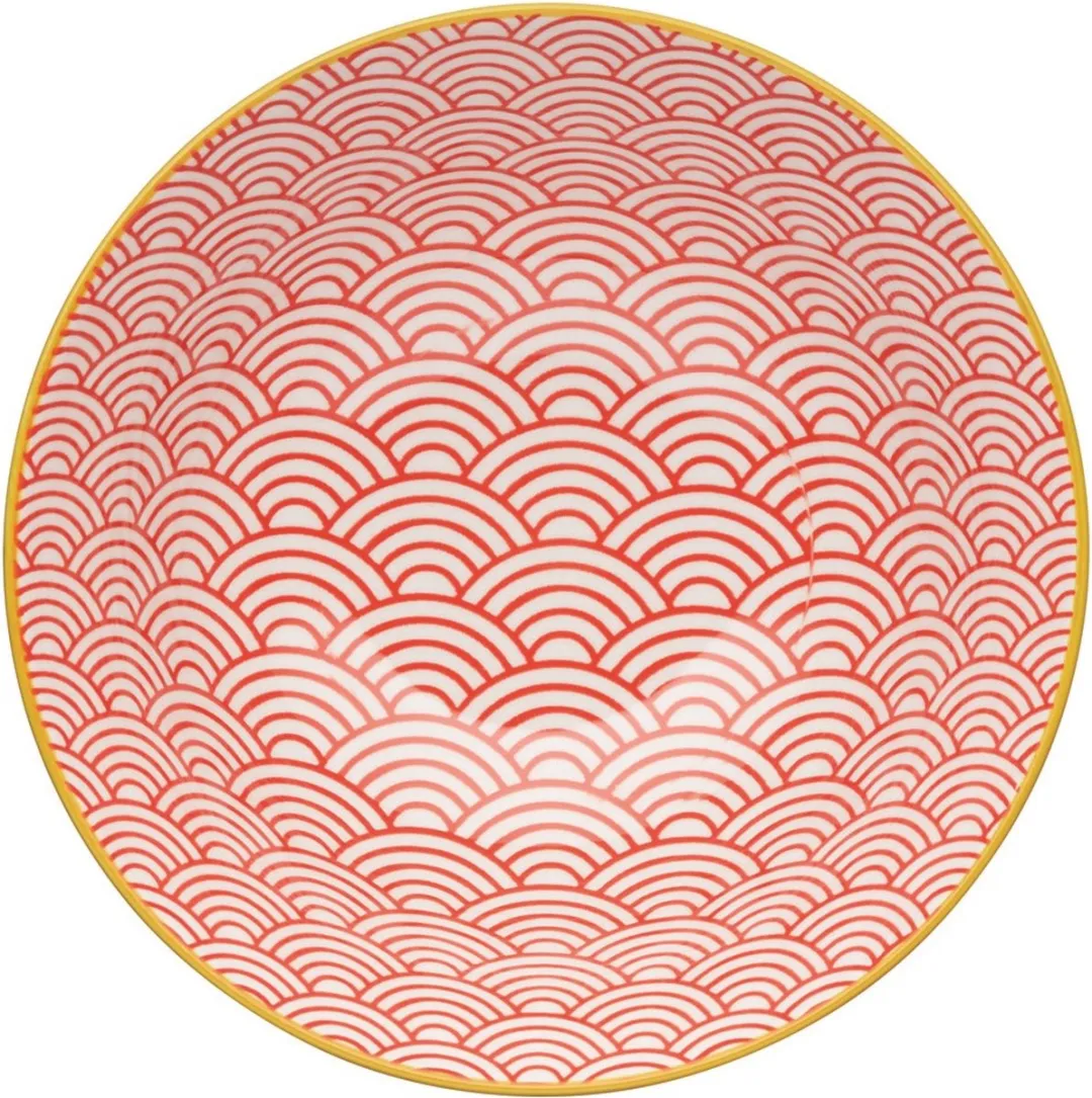 KitchenCraft Kom Blue Arc 15,7cm Keramiek - Blauw/Rood